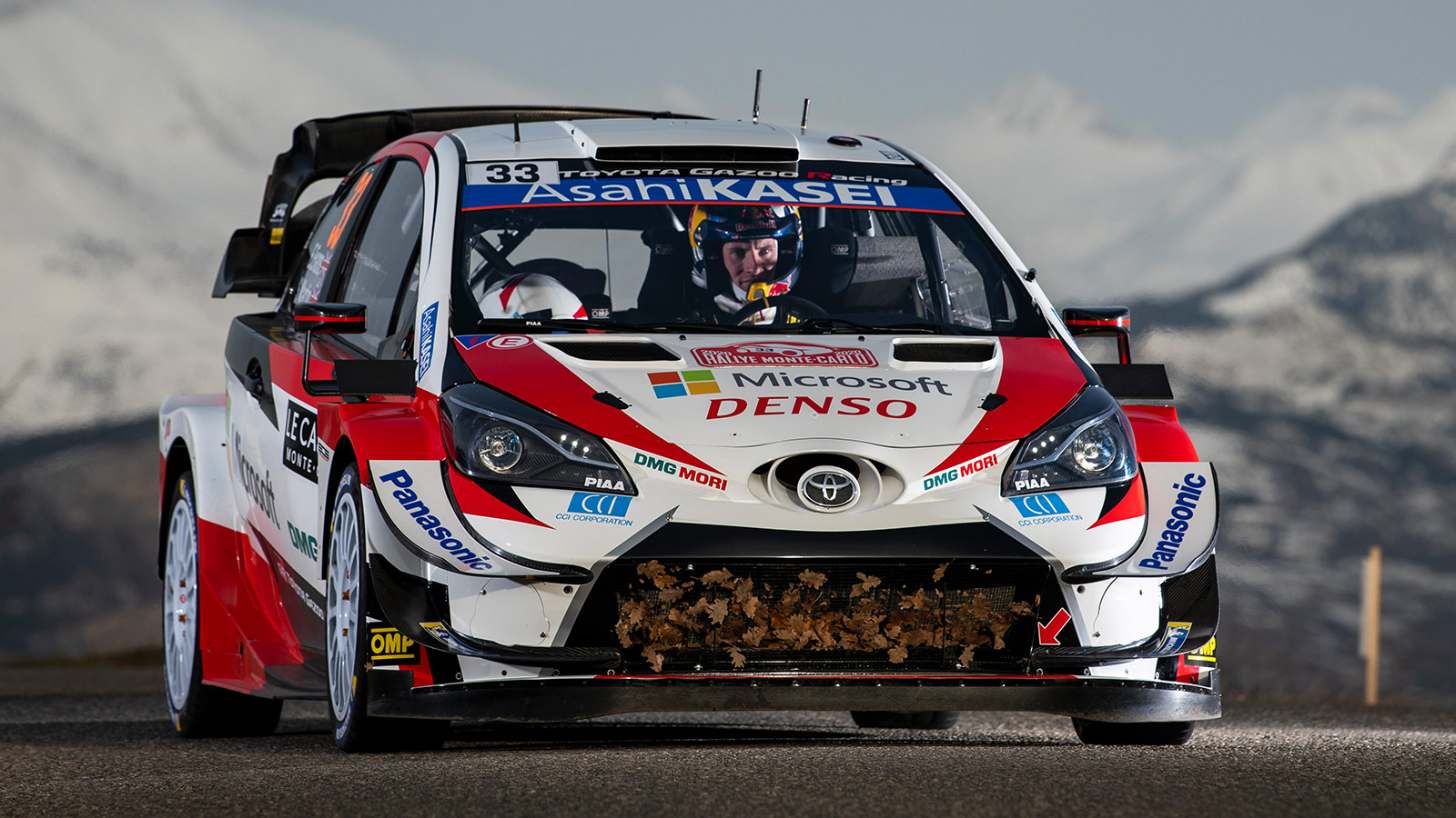 Elfyn Evans (GB) and Scott Martin (GB) of team Toyota Gazoo Racing WRT are seen racing on day 1 during the World Rally Championship Monte-Carlo in Gap, France