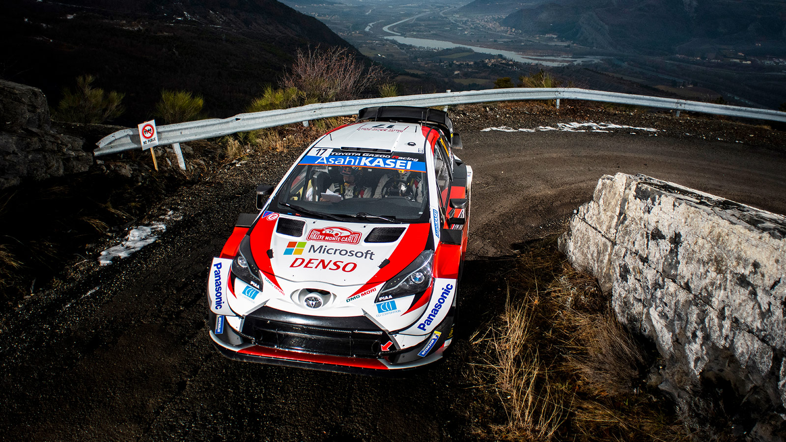 Sebastien Ogier (FRA) Julien Ingrassia(FRA) of team Toyota Gazoo Racing WRT is seen racing on day 2 during the World Rally Championship Monte-Carlo in Gap, France