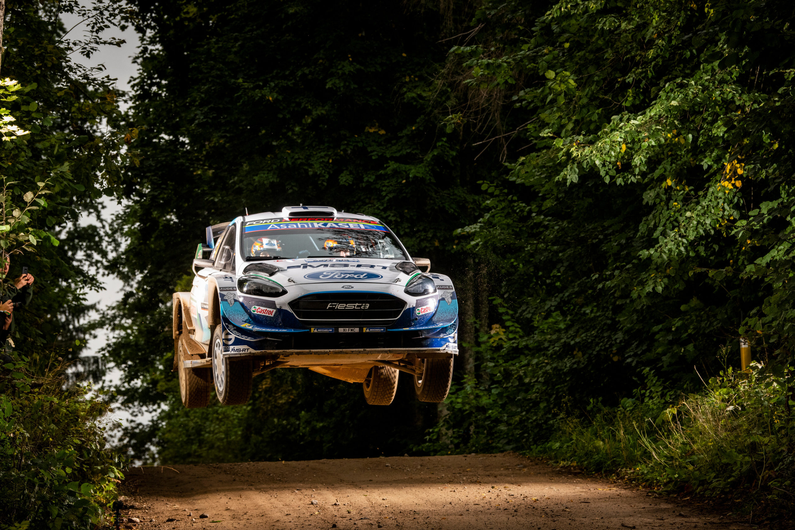 Esapekka Lappi (FIN) Janne Ferm (FIN) of team Ford Fiesta WRC M-Sport Ford WRT is seen racing during shakedown at the World Rally Championship Estonia in Tartu, Estonia on September 4, 2020
